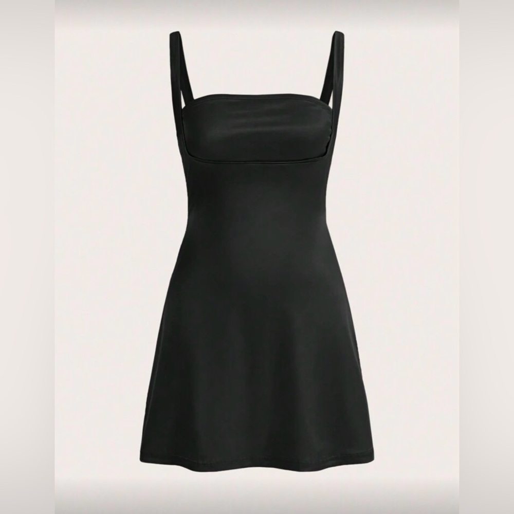Black Satin Mini Dress